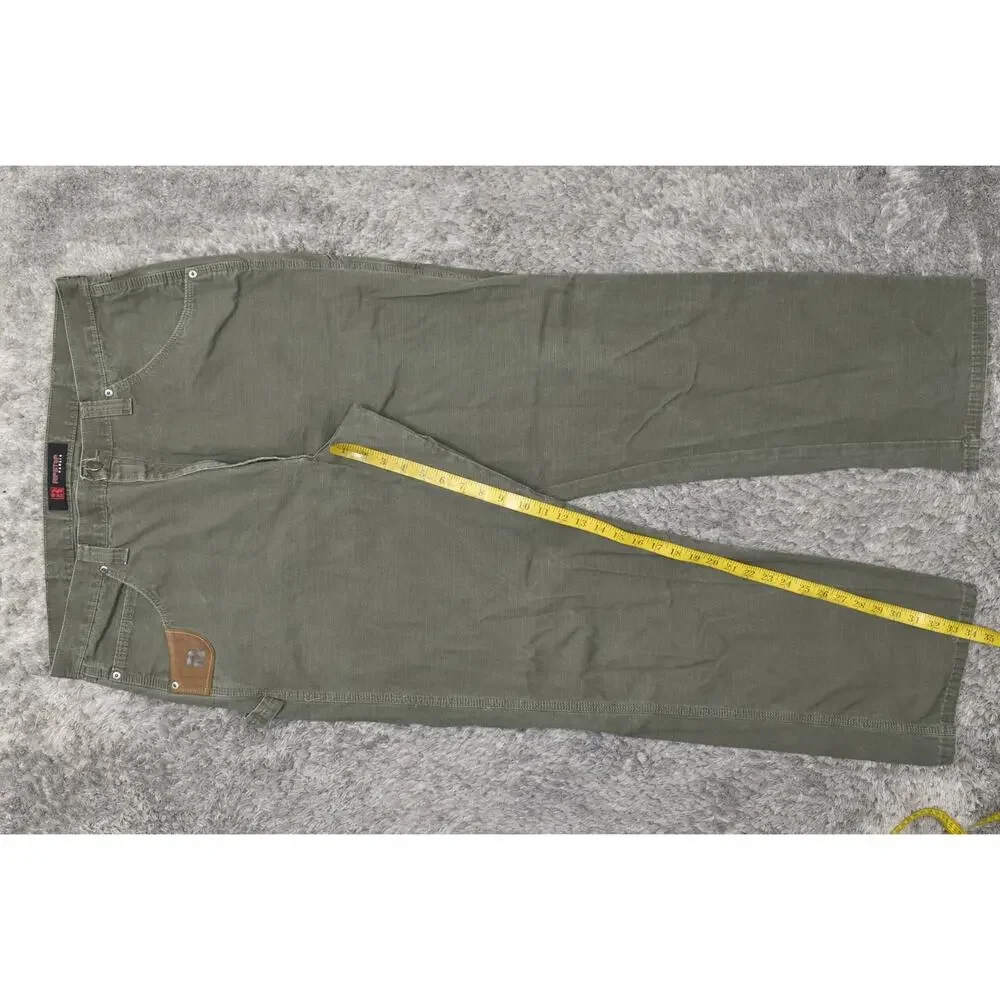 Ripstop RIGGS by Wrangler Work Green Carpenter Pants Straight Cotton Men's 38x34